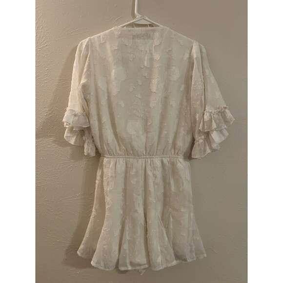 Oak & Trellis White Ivory Romper Lace XS Bridal Wedding Bachelorette Honeymoon - Picture 2 of 5